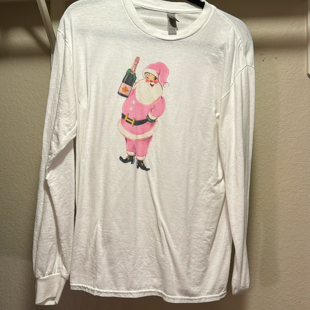 Santa champagne top